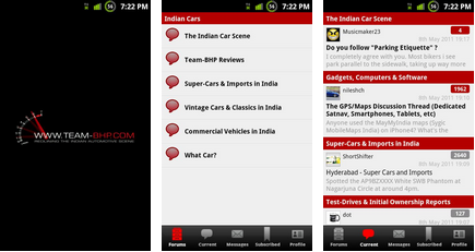 The Team-BHP Android App Feature List :